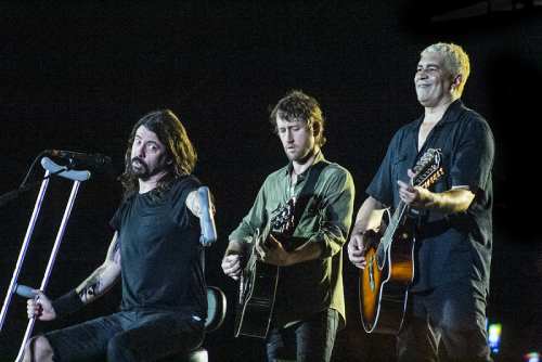 Photo ofo Foo Fighters at Fenway Park in Boston in 2015