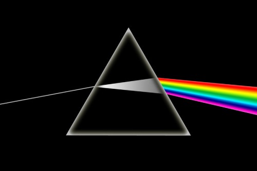 Image of an optical dispersion effect in the style of the Pink Floyd